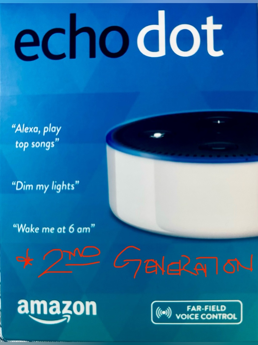 Amazon Echo Dot (2nd Gen) - White. Brand new, package unopened